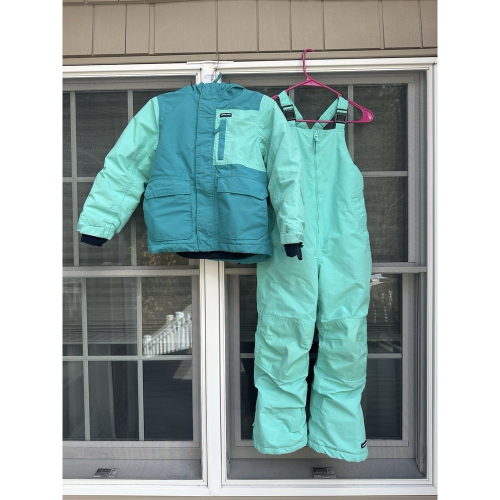 Lands' End Girl's Squall Jacket and Snow bibs Size 8